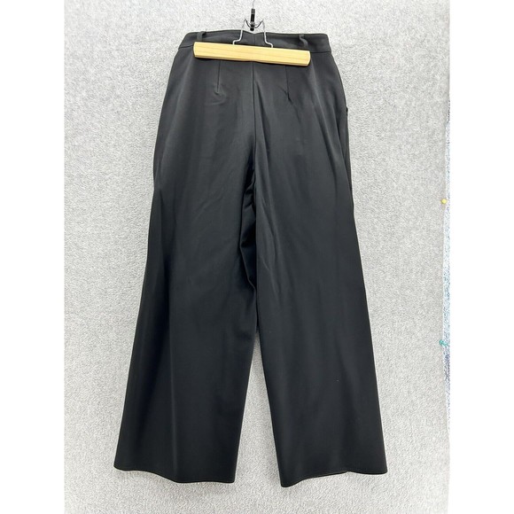 Unbranded Women's Pants Wide Leg Solid Black Paneled Size Large Slash Pocket - Picture 2 of 8